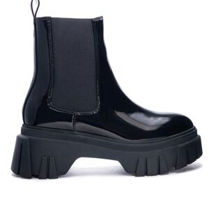 Chinese Laundry - Jenny - Patent Lug Sole Chunky Platform Chelsea Boots